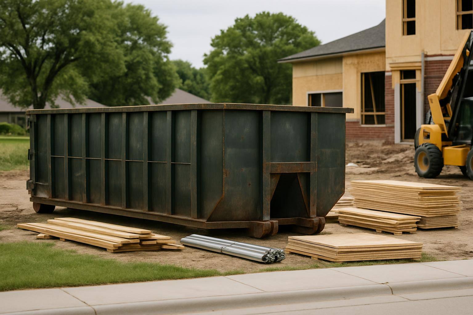 Dumpster at commercial construction site in Nebraska